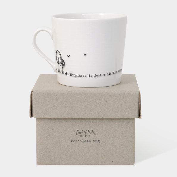 'Happiness is just a biscuit away' Mug