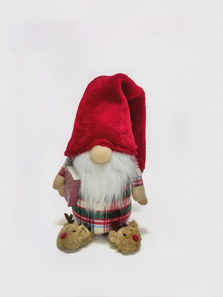 Gnome with a Book and Slippers