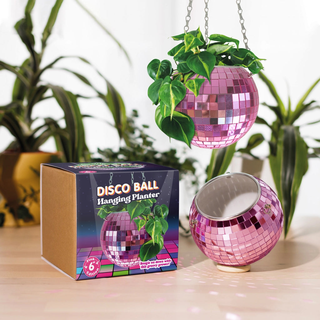 Disco Ball Hanging Planter - Pink (6in)