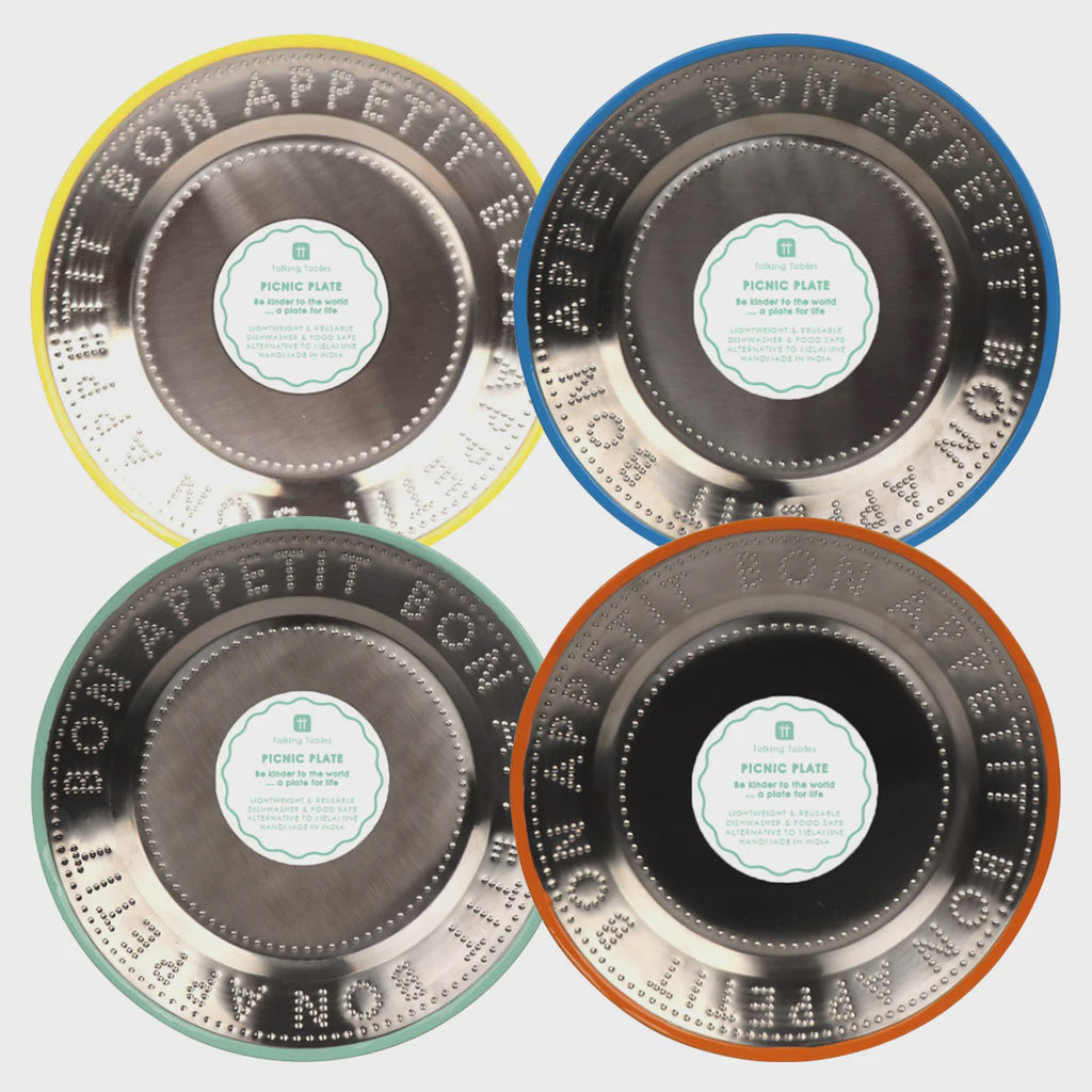 Bon Appetit Stainless Steel Reusable Plate - 25cm