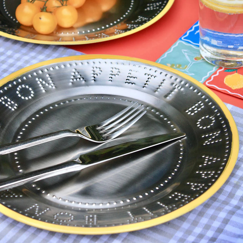 Bon Appetit Stainless Steel Reusable Plate - 25cm