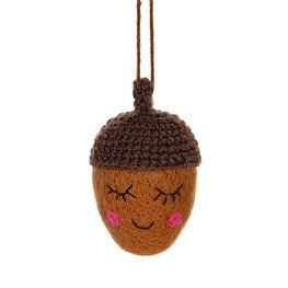Happy Acorn Felt Hanging Decoration