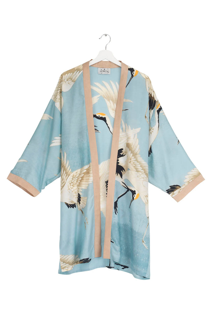 Stork Sky Collar Kimono Sky Blue