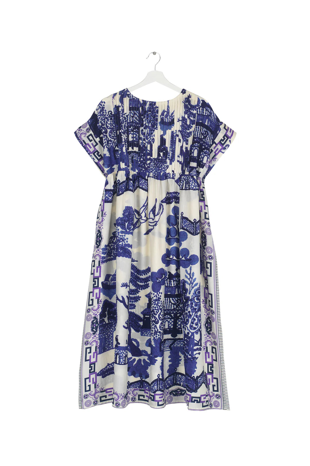 giant willow blue pinch pleat dress One Hundred Stars Pinch Pleat Dress Giant Willow Blue