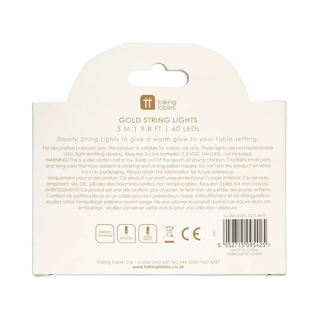 Party Illuminations Gold Wire LED Lights