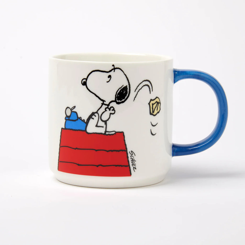 Peanuts Mug Genius At Work Blue Box Yellow Rubbish