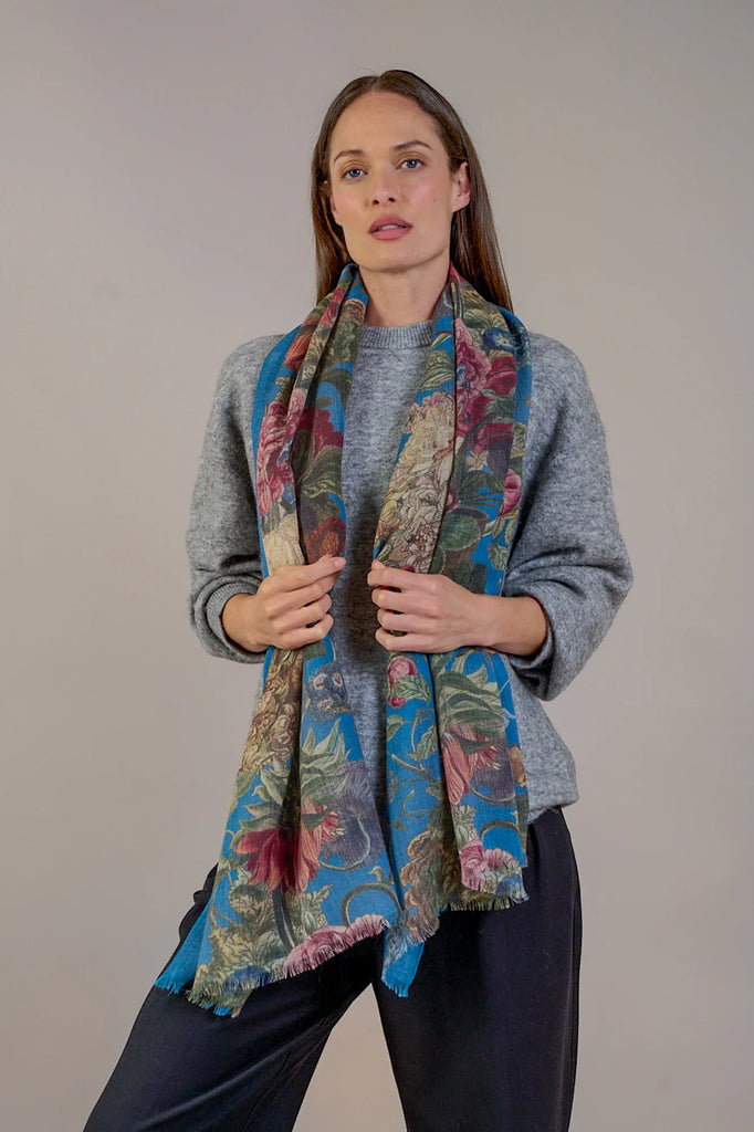 100 Scarf Primula Teal Wool