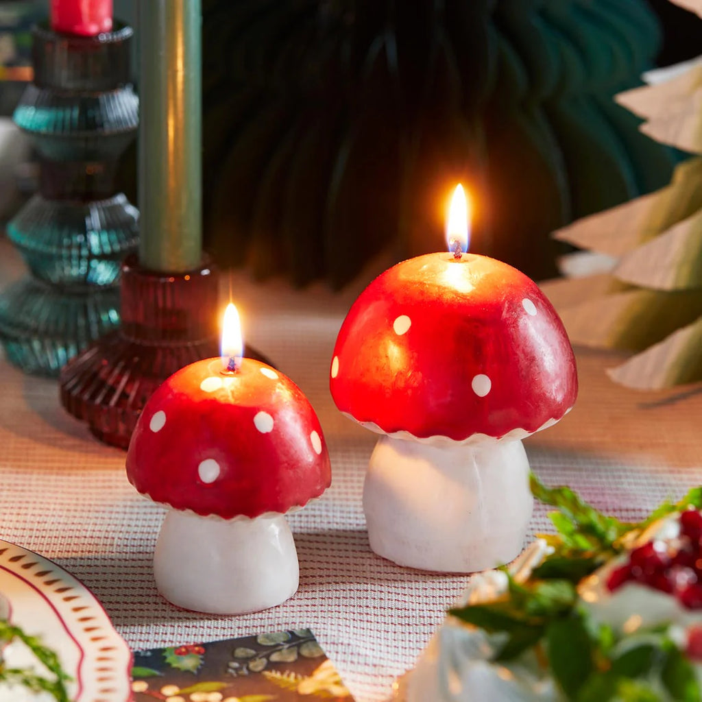 Midnight Forest Red Mushroom Candle - Small