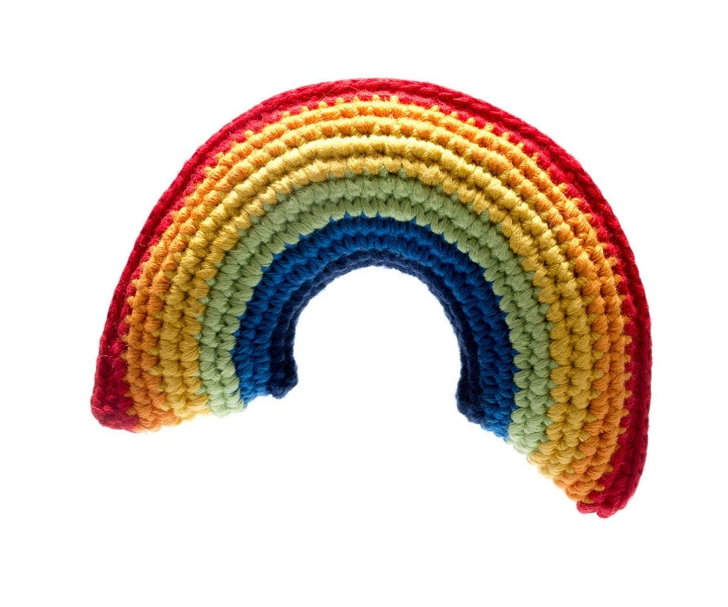 Crochet Pastel Rainbow Plush Baby Toy New