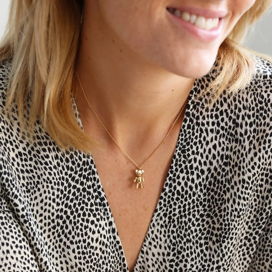 Teddy Bear Pendant Gold