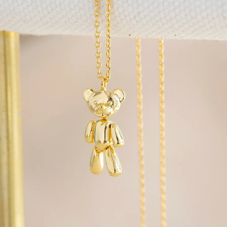 Teddy Bear Pendant Gold