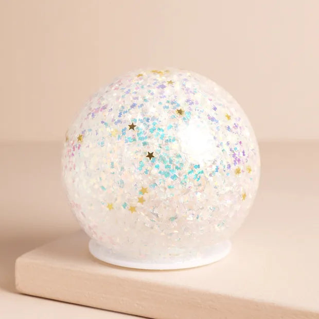 LA Small LED Iridescent Glitter Light Globe