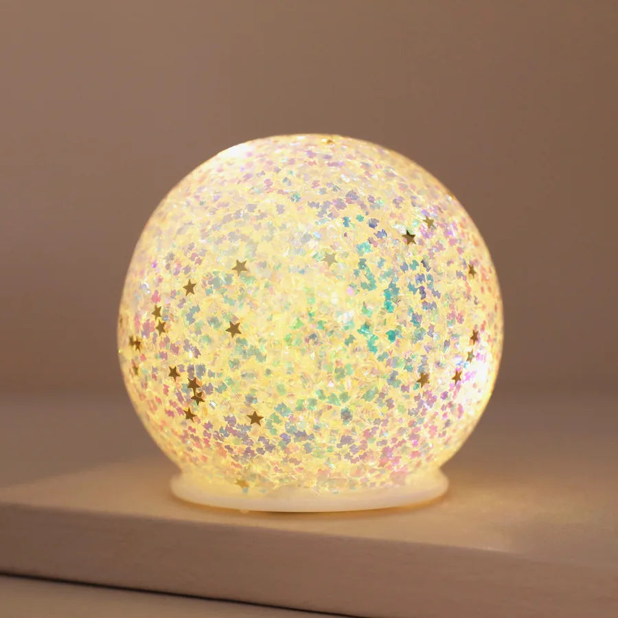 LA Small LED Iridescent Glitter Light Globe