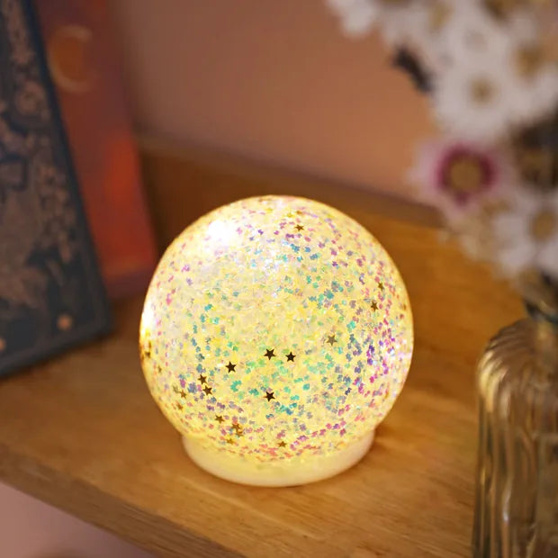 LA Small LED Iridescent Glitter Light Globe
