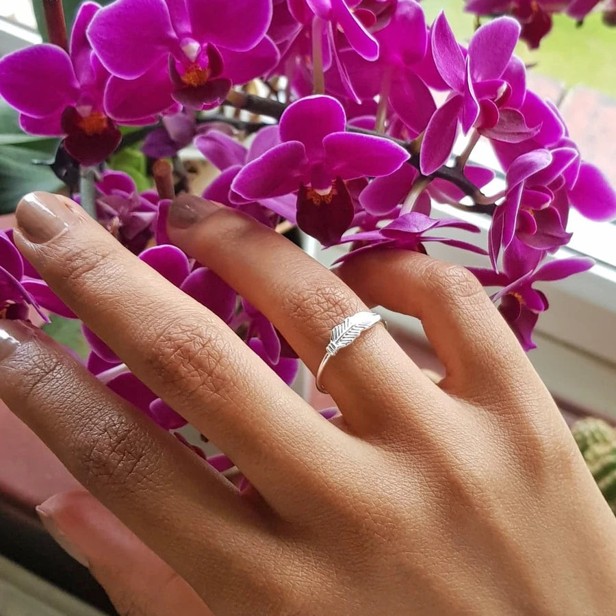 Sterling Silver Feather Ring