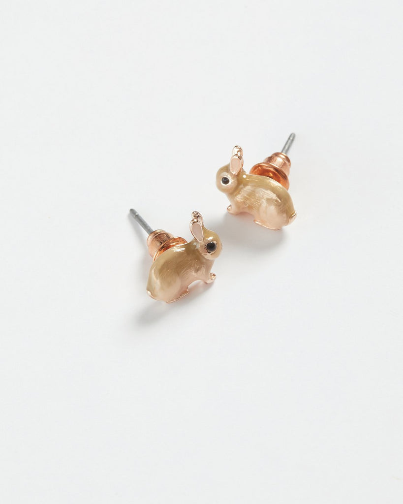 Earrings Stud Rabbit Enamel