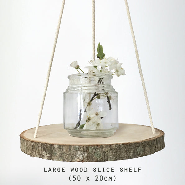 Wood Slice Hanging Shelf