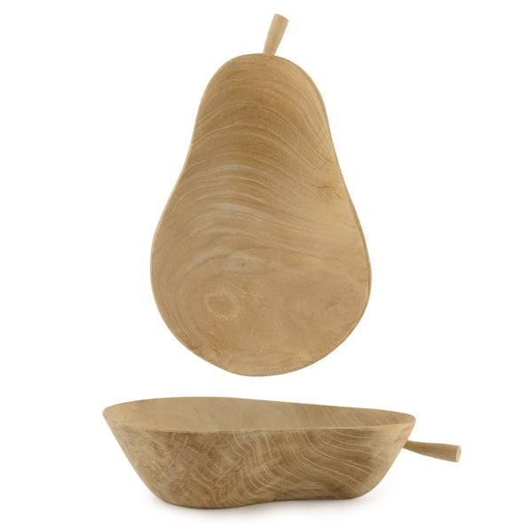 Wooden Pear  bowl Natural