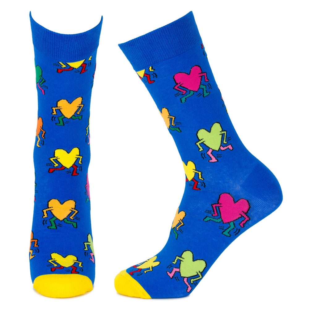 Socks cotton & spandex Keith Haring – Untitled (heart) blue