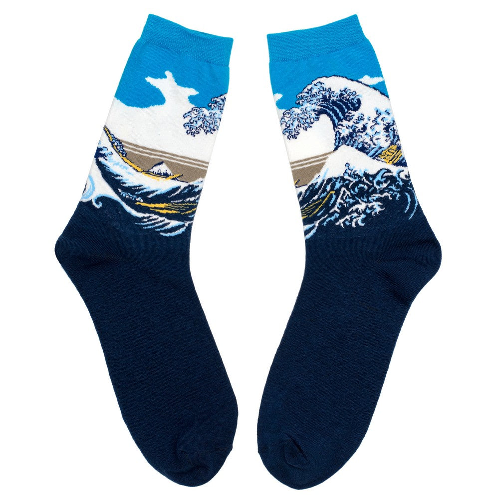 Men's Socks Hokusai The Great Wave Of Kanagawa  Made With Cotton & Nylon
