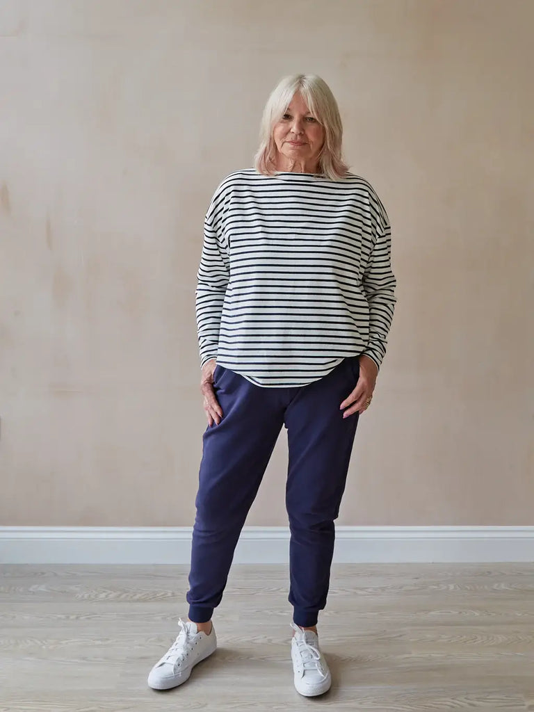 Bryony Stripe Top | Navy