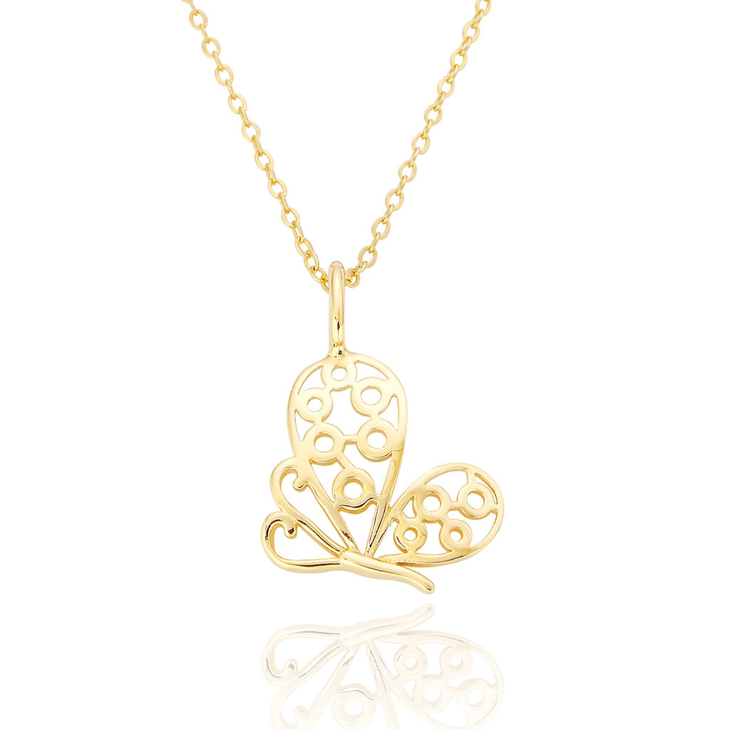 Maisie Butterfly Pendant & Chain - Gold