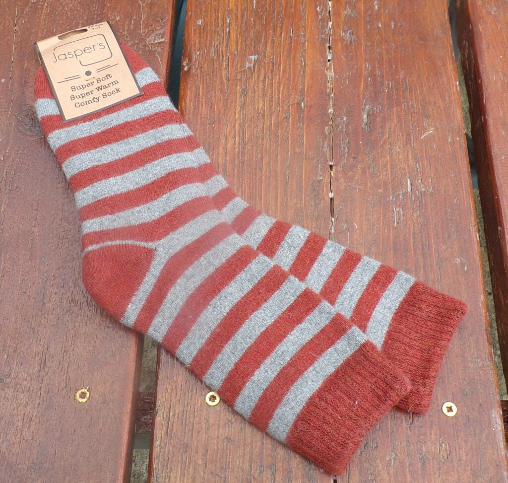 Jaspers Mens Socks stripe Rust/Grey