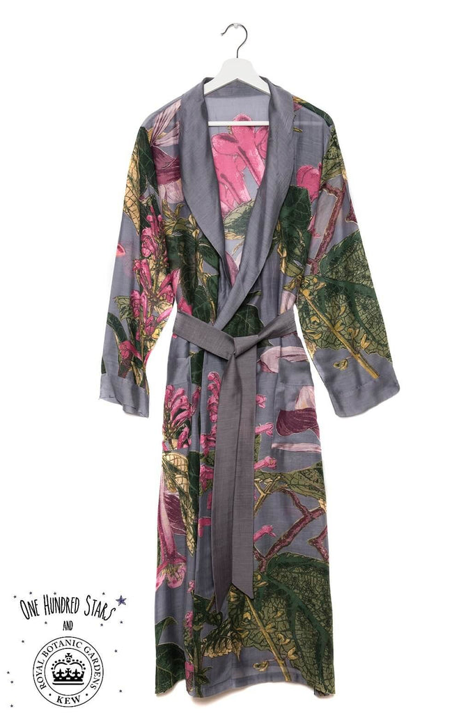 One Hundred Stars & Kew Magnolia Dressing Gown Grey