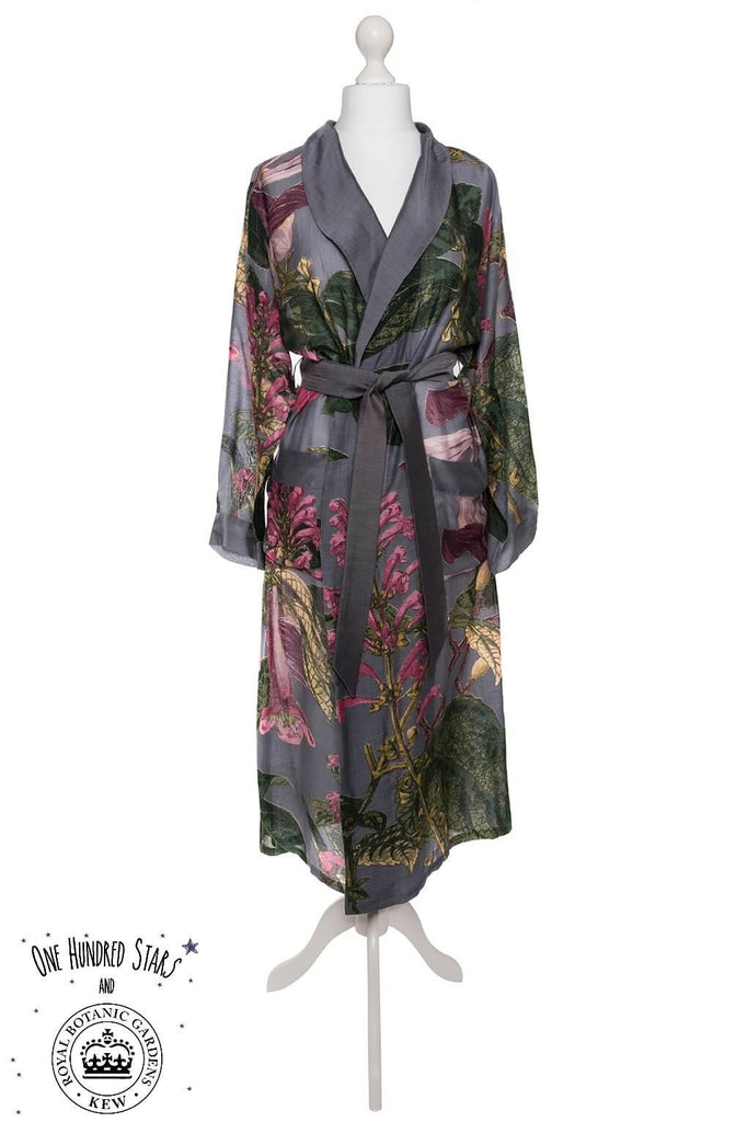 One Hundred Stars & Kew Magnolia Dressing Gown Grey