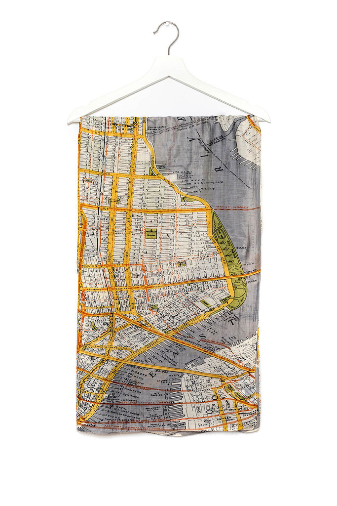 One Hundred Stars New York Map Scarf