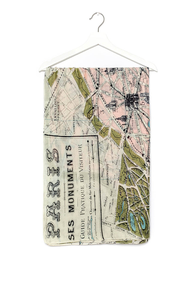 One Hundred Stars Paris Map Scarf
