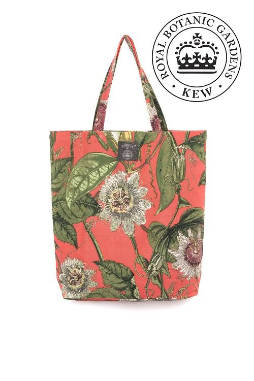 One Hundred Stars & Kew Passion Flower Tote Bag Coral