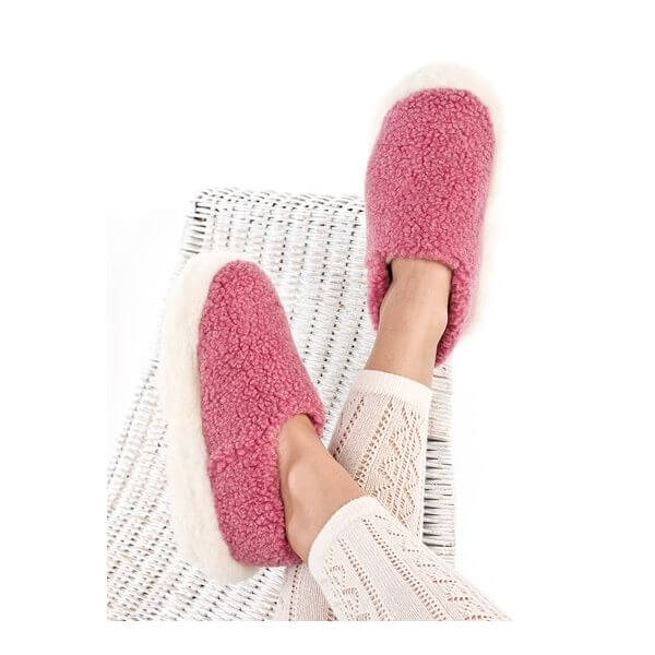 Pink Wool Unisex Slippers
