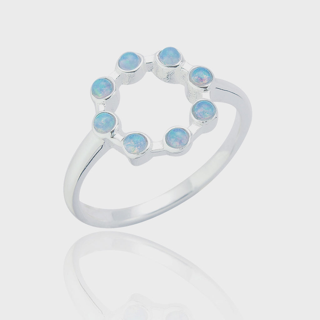Kendall Open Circle Ring - Blue Opal
