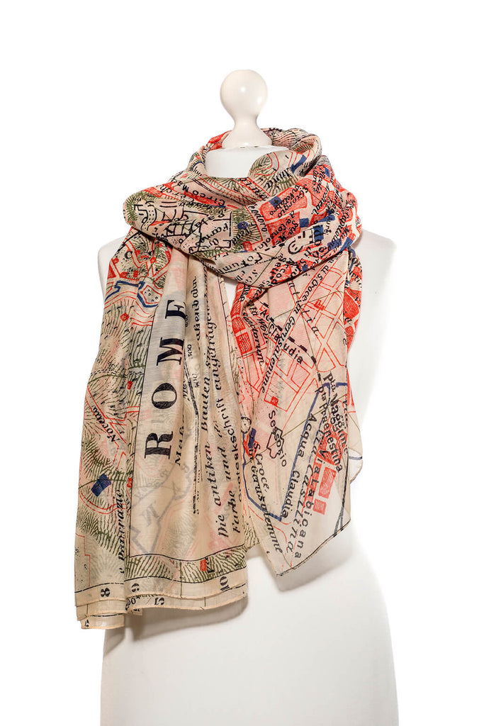 One Hundred Stars Rome Map Scarf