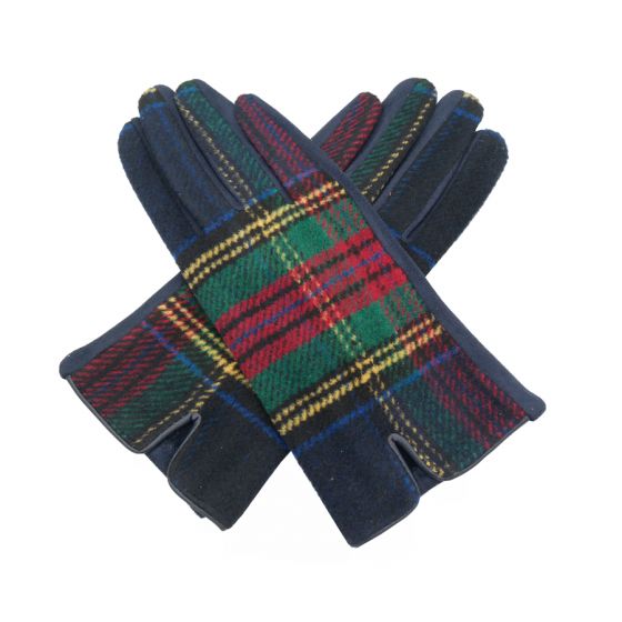 Blue Tartan Gloves