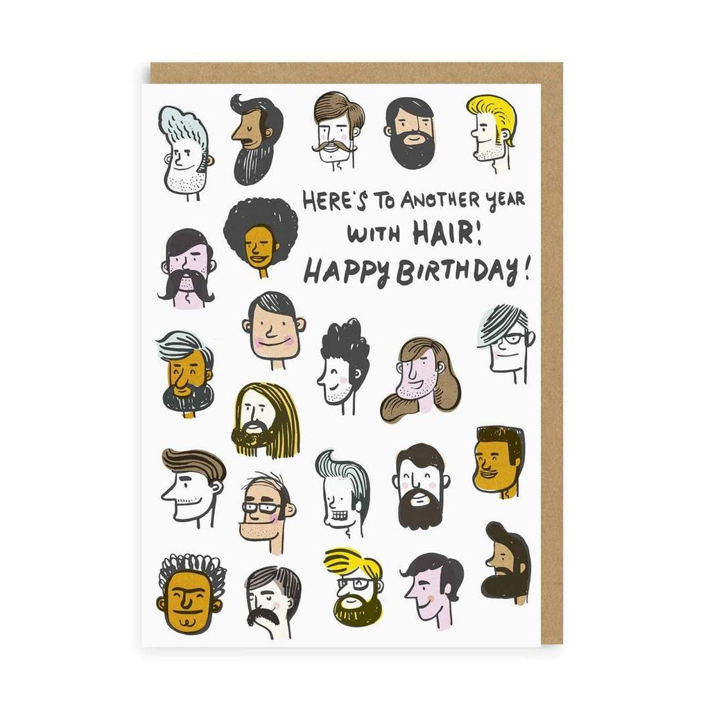 Card Here's To Another Year With Hair