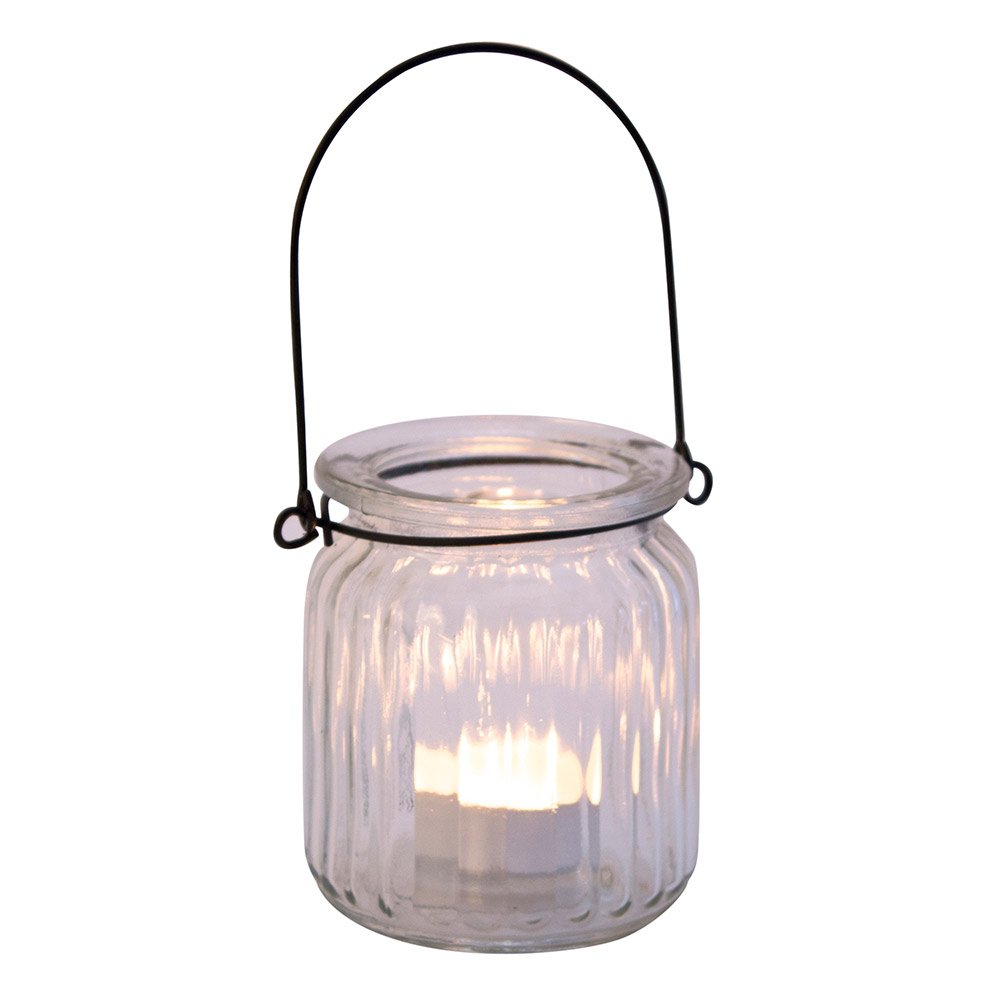 Ribbed Glass Lantern Clear