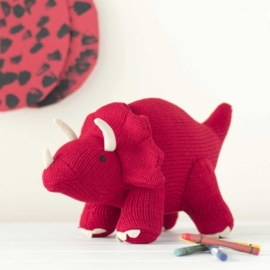Large Knitted Triceratops