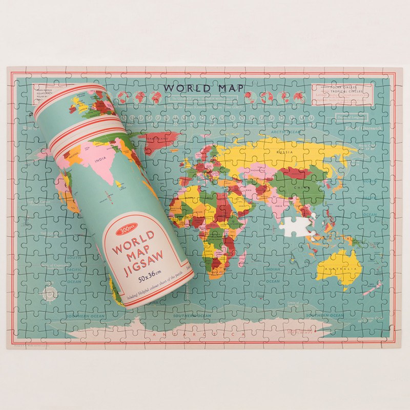 World Map Puzzle Cylinder